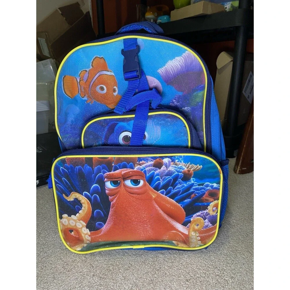 Rare Disney Finding Dory Nemo Hank Backpack Lunch Box Set Y2K Aesthetic Bookbag
